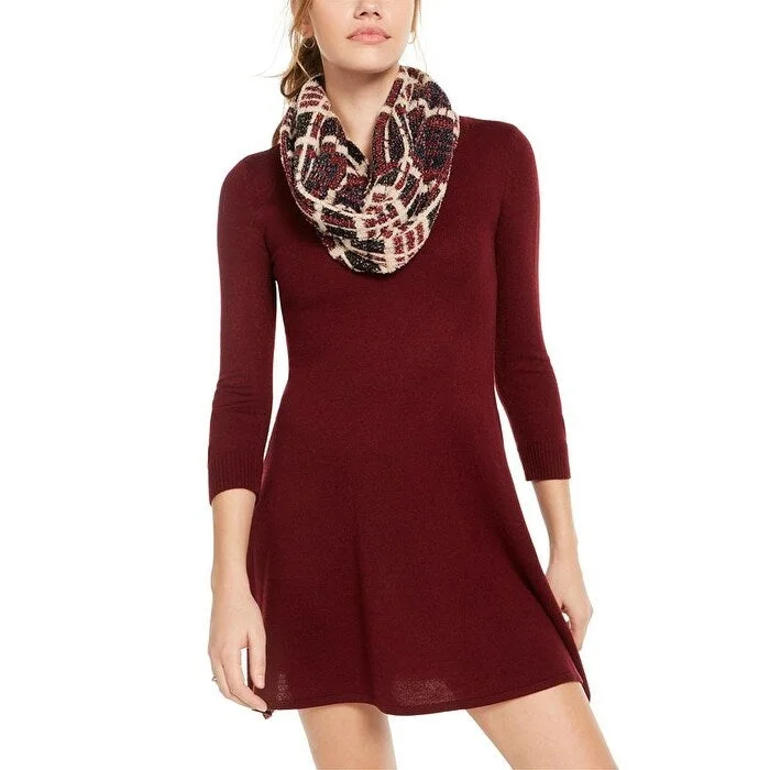 Sequin Hearts Women's Knit Mini Sweaterdress Red Size X-Small