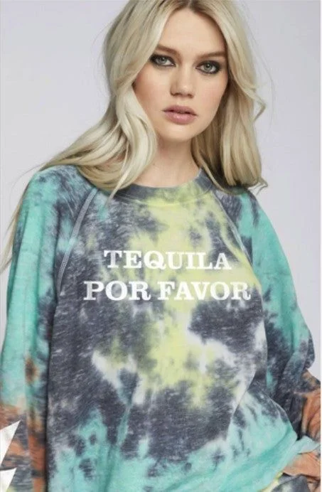 Recycled Karma Tequila Por Favor Tie Dye Sweatshirt