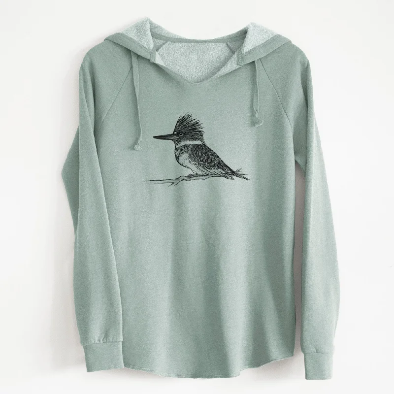 Belted Kingfisher - Megaceryle alcyon - Cali Wave Hooded Sweatshirt