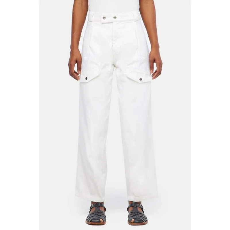 LACAUSA Women's Diego Trousers Size 26 US 2 Parchment Wash Denim