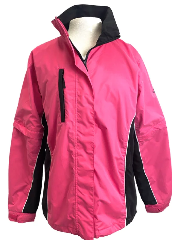 Weather Company Pink & Black Rain Jacket Size M