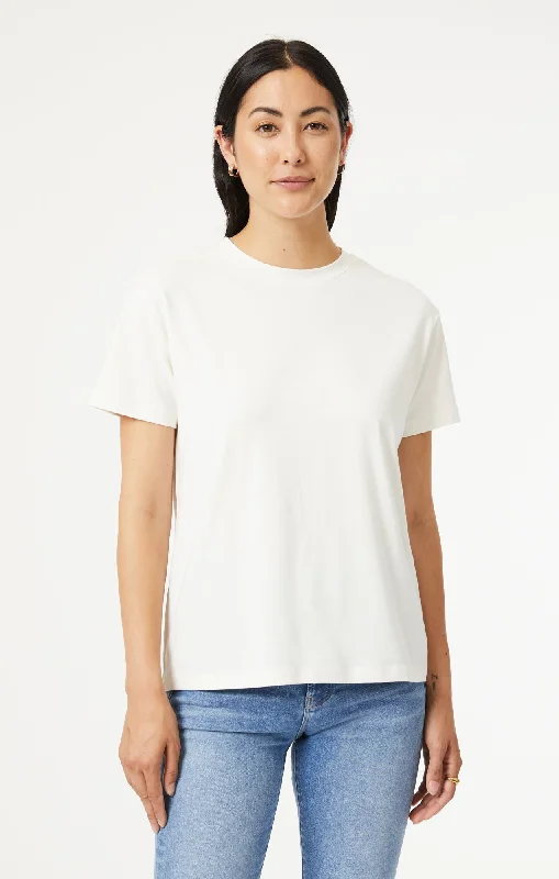 CREW NECK T-SHIRT IN WHITE NATURAL DYE