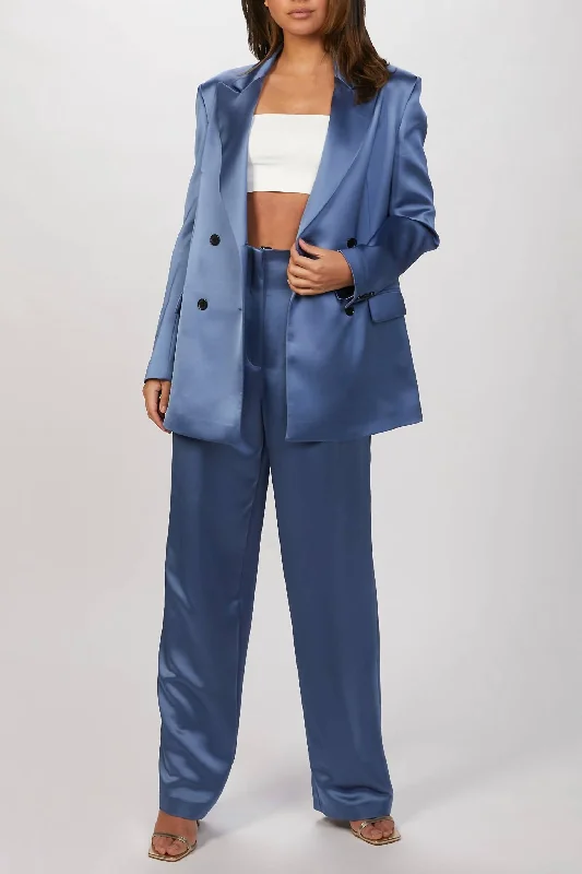 Bonnie Satin Jacket In Blue