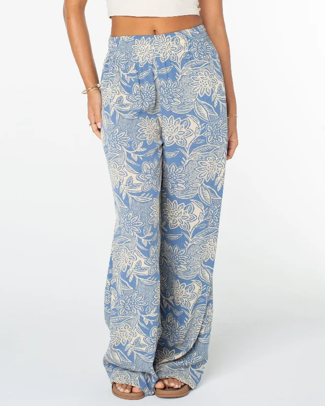 Forever And A Day Wide Leg Pant - Infinity Blue Lotus Batik