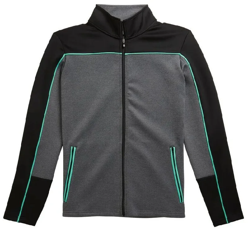 New Footjoy Jersey Midlayer Jacket in Black, Gray & Mint Green Size S