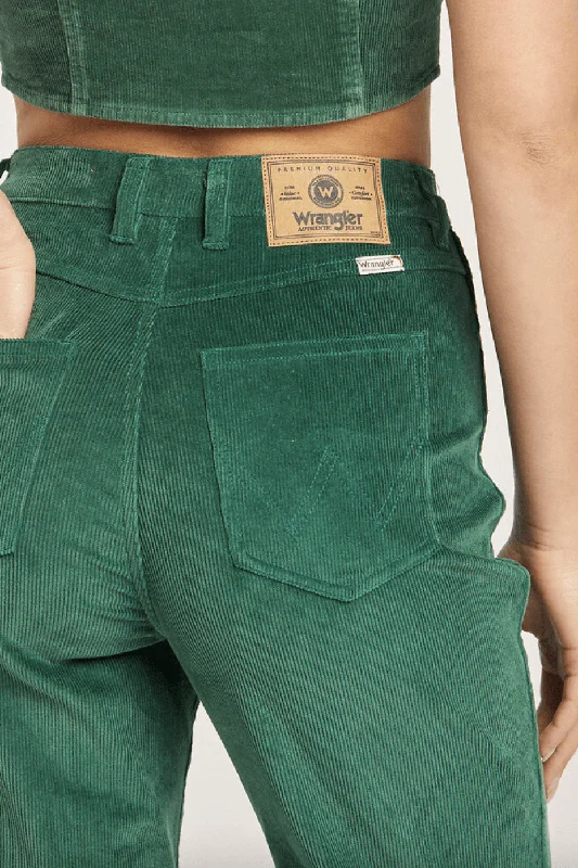 WRANGLER HI BELLS CORD FLARED JEAN - BASIL CORD