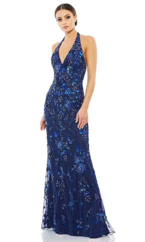 Mac Duggal 5484 - Plunging Beaded Floral Gown