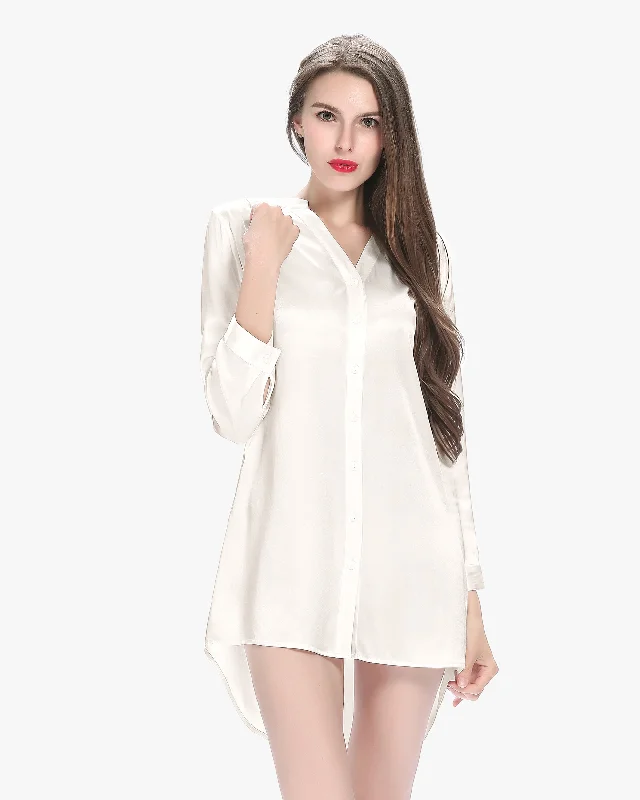 22 Momme Elegant Women Silk Nightshirt