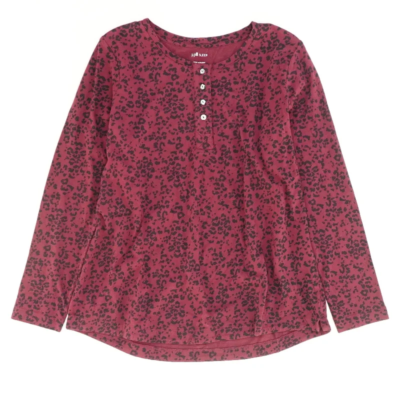 Burgundy Animal Print Pajama Top