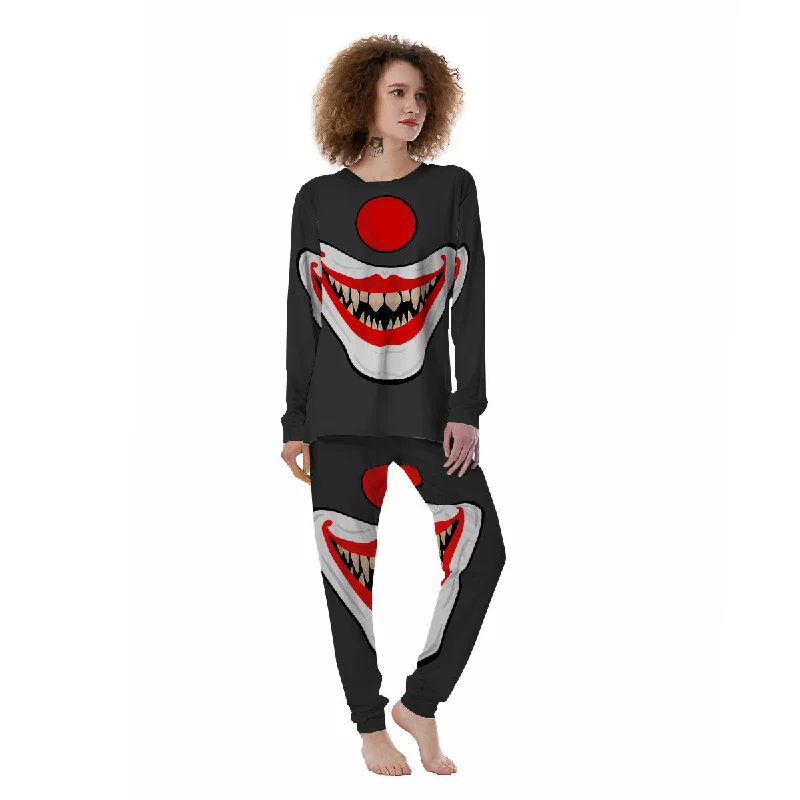 Smiling Clown Halloween Print Women's Pajamas