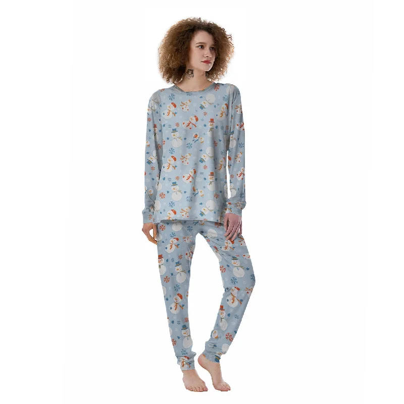 Snowman Holiday Print Pattern Women's Pajamas