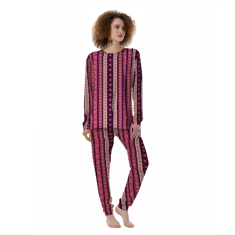 Southwestern Purple And Pink Print Pattern Women's Pajamas