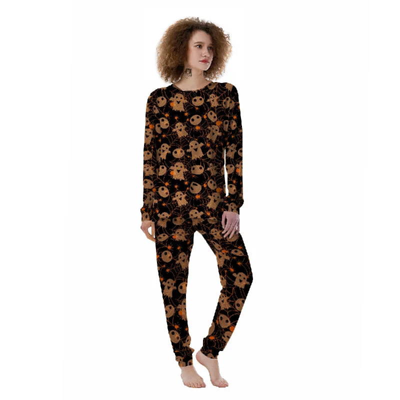 Spider Web Halloween Print Pattern Women's Pajamas