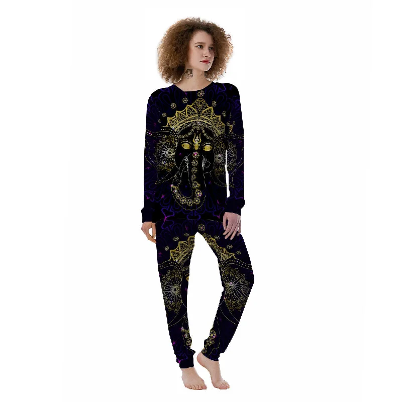 Spiritual Elephant Indian Tribal Print Women's Pajamas