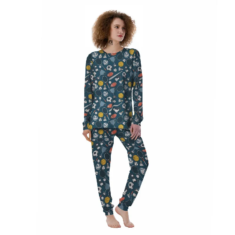 Sport Lacrosse Print Pattern Women's Pajamas