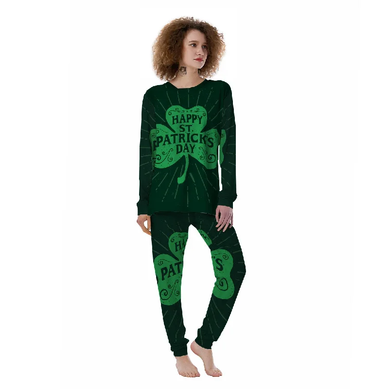 St. Patrick's Day Irish Clover Print Women's Pajamas