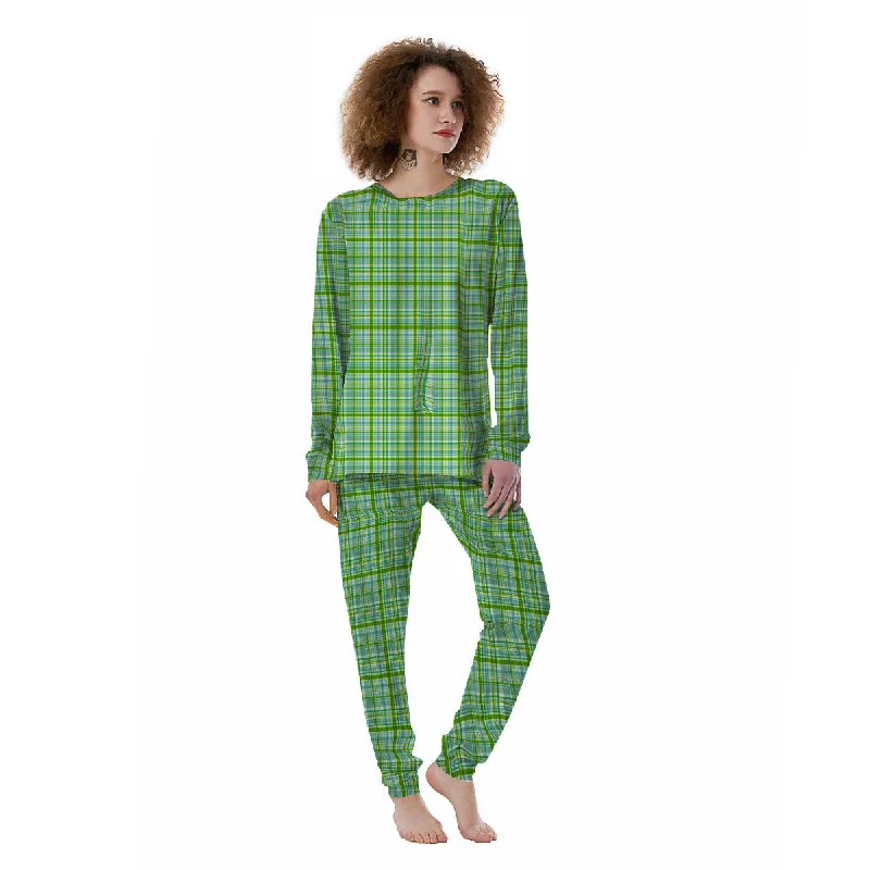 St. Patrick's Day Irish Plaid Print Women's Pajamas