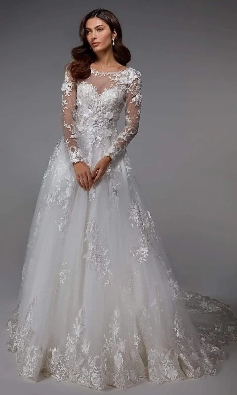 Alyce Paris - 7046 Embroidered Illusion Tulle Bridal Gown