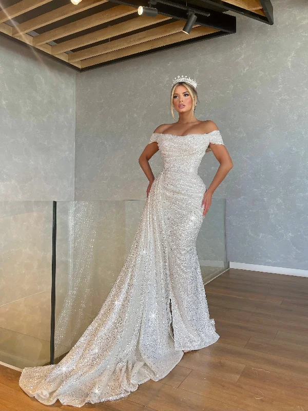 Off Shoulder Shimmering Gown