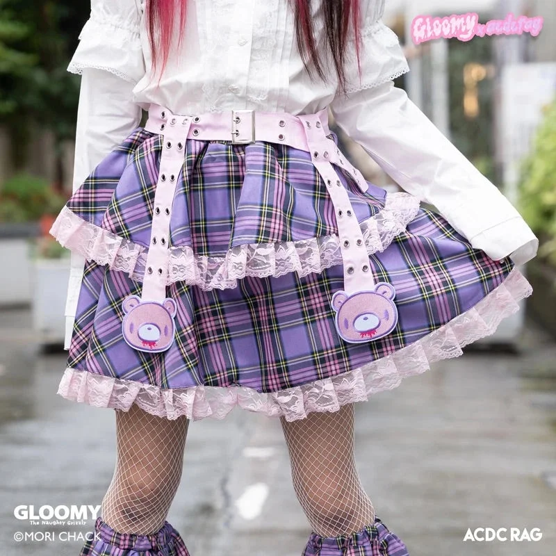 ACDC RAG & Gloomy Bear pastel belt skirt Satin unclassified skirts