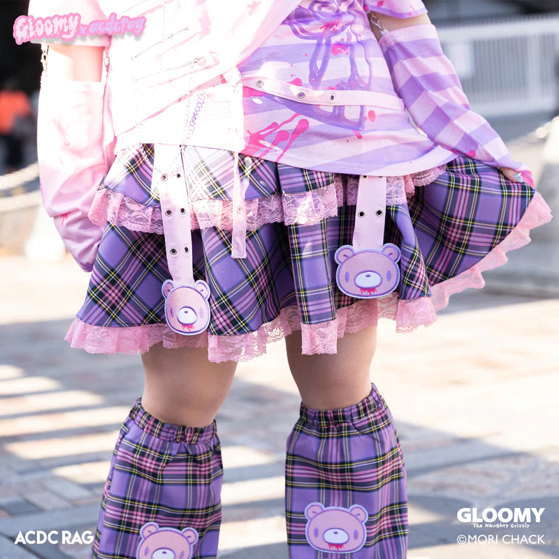 ACDC RAG & Gloomy Bear plus size pastel belt skirt Long unclassified skirts