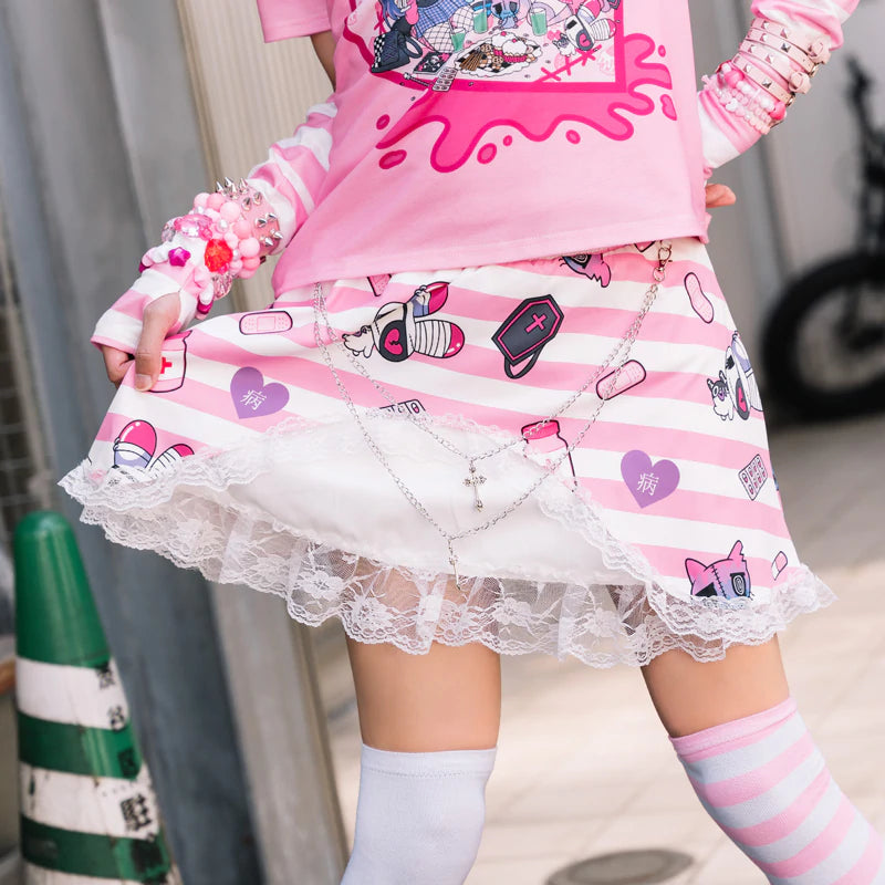 ACDC RAG x Menherachan pink skirt Fall unclassified skirts