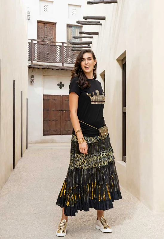 Multi Print Tiered Skirt Winter unclassified skirts