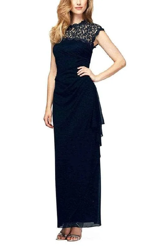 Alex Evenings - 112388 Scalloped Jewel Neck Cap Sleeve Long Dress