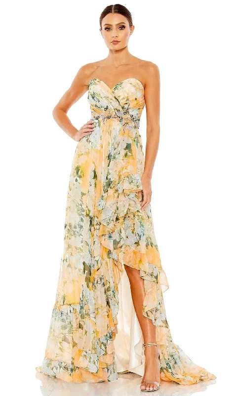 Ieena Duggal 68117 - Strapless Printed Chic Gown