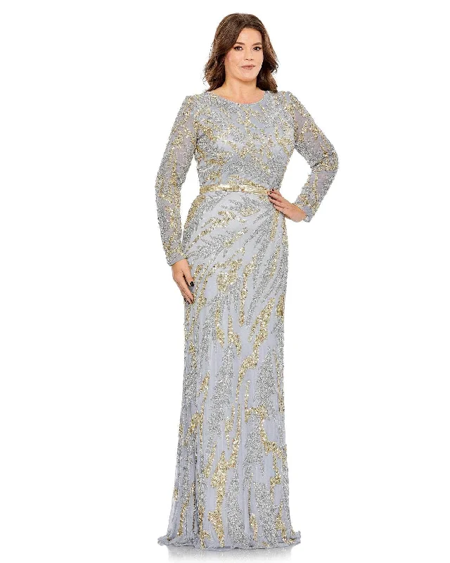 Mac Duggal 5358 - Long Sleeve High Neckline Embellished Dress