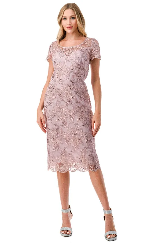 Aspeed Design D576 - Embroidered Semi-Formal Midi Dress