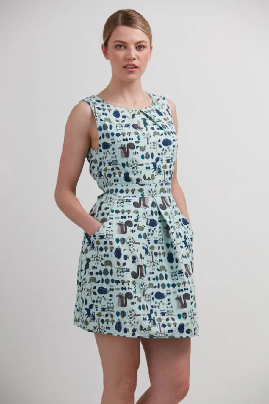 Nature and Animals All Over Print Dress