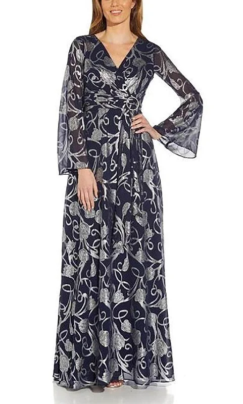 Adrianna Papell AP1E209259 - Flutter Sleeve Embellished A-line Dress