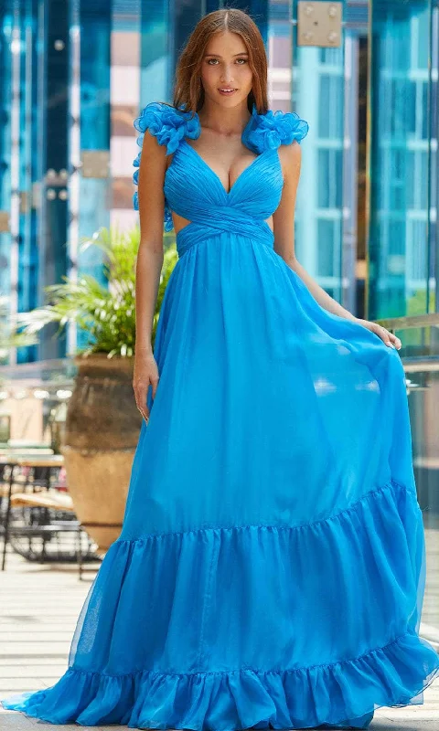 Amarra 88608 - Ruffled Shoulder Gown