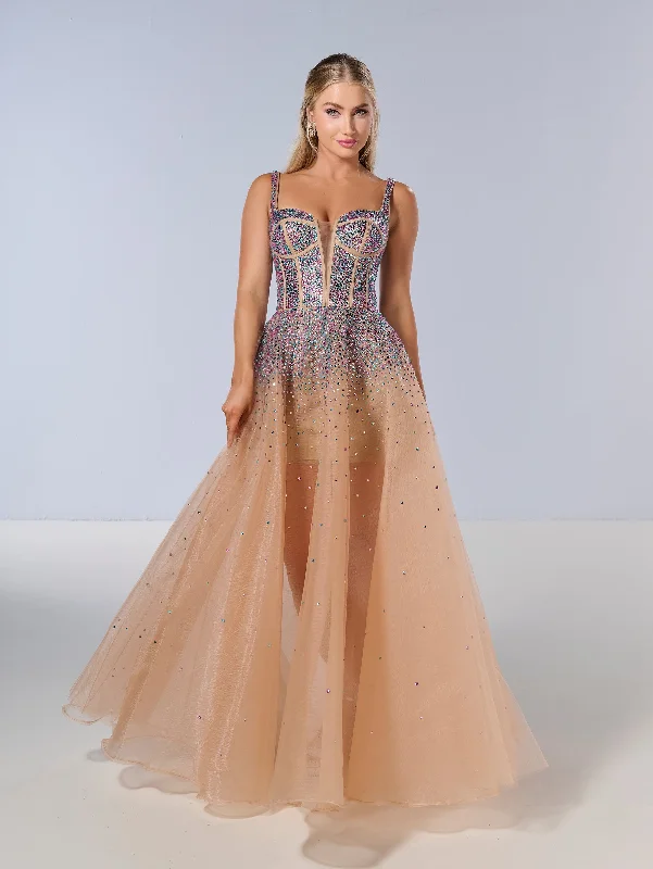 Beaded Sleeveless A-line Gown by Tiffany Designs 16206