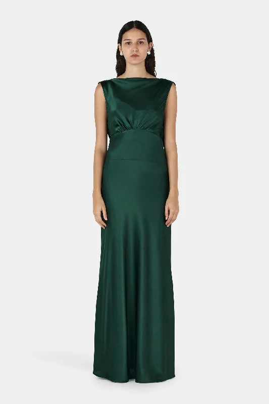 Clara Bias Dress Pine Green