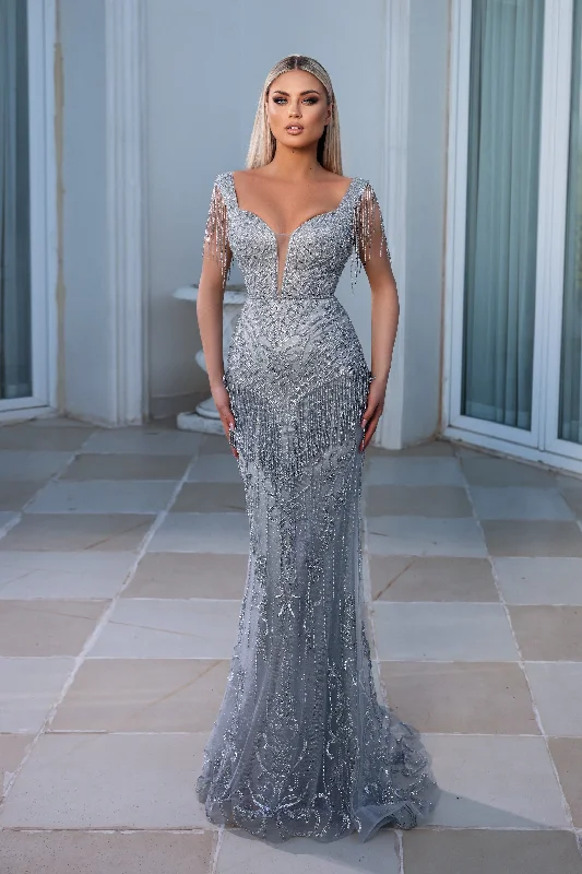 Enchanting Portia and Scarlett PS23985 Beaded Trumpet Dress for Unforgettable Occasions