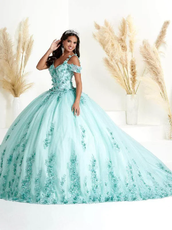 Fiesta Gowns 56449 - Cold Shoulder Ballgown