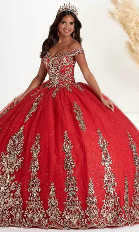 Fiesta Gowns 56455 - Embroidered Off-shoulder Ballgown