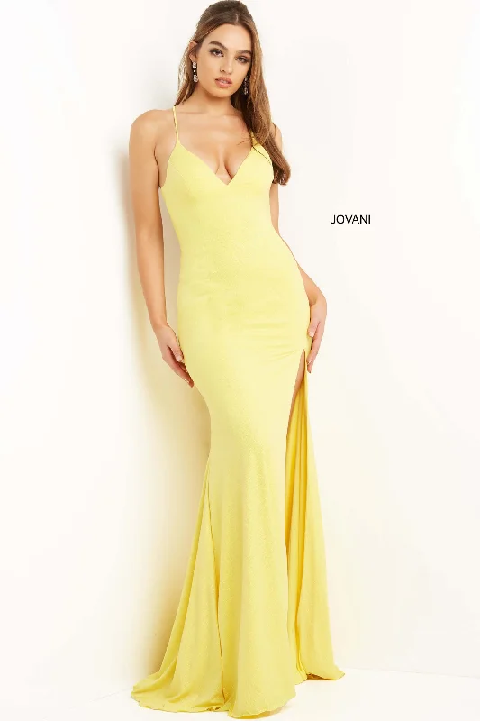 Jersey Fitted Sleeveless Slit Gown by Jovani 08153