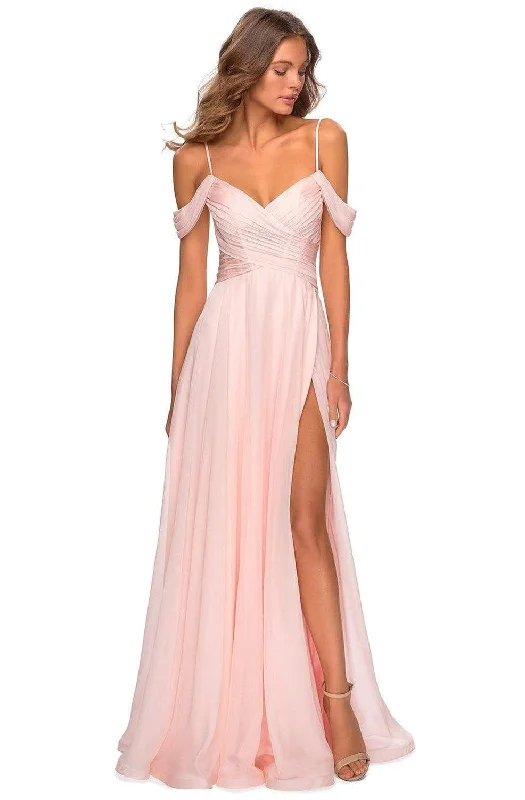 La Femme - 28942 Crisscross Draped Evening Dress