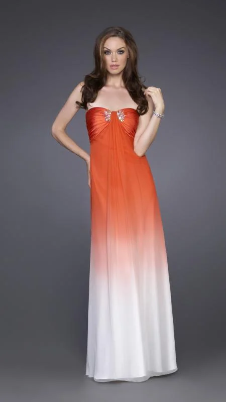 La Femme - Ombre Finely Pleated Strapless Dress 15144