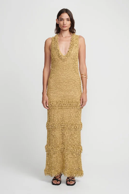 Leonardo Crochet Dress Golden Crochet