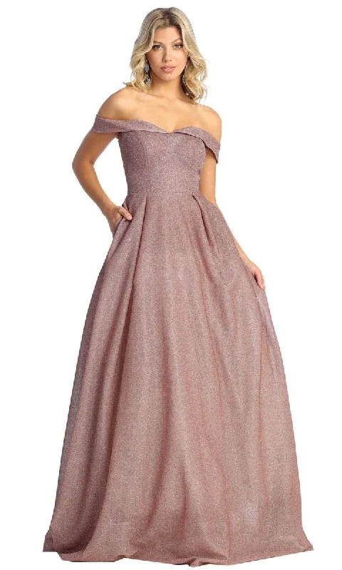 May Queen - Off Shoulder A-Line Prom Gown MQ1915