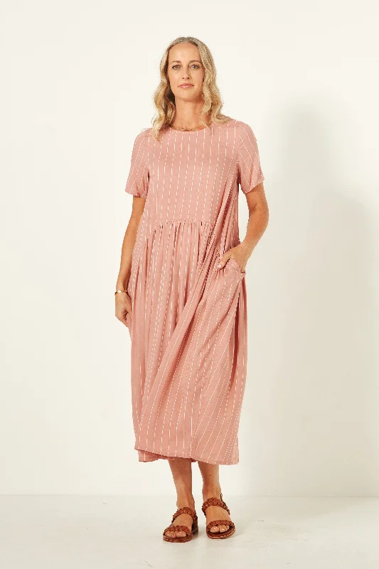 Monroe Dress Nude Stripe