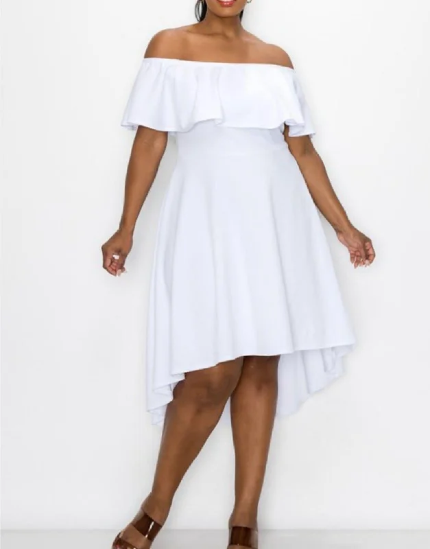 Sassy Lou Off Shoulder-White