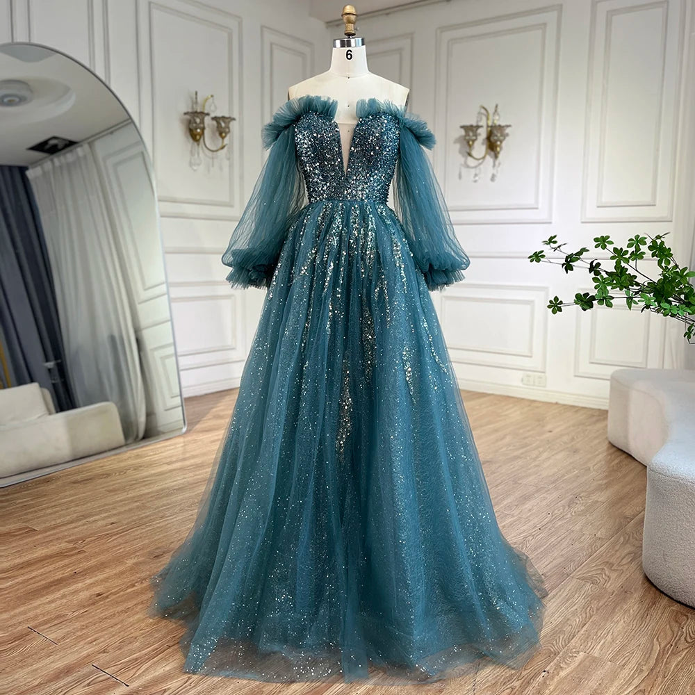 On  Discount  On sale availabe to ship   6   8 10 12 14 16 Serene Hill 2024 Arabic A-Line Elegant Beaded Luxury Evening Gowns Dresses72655