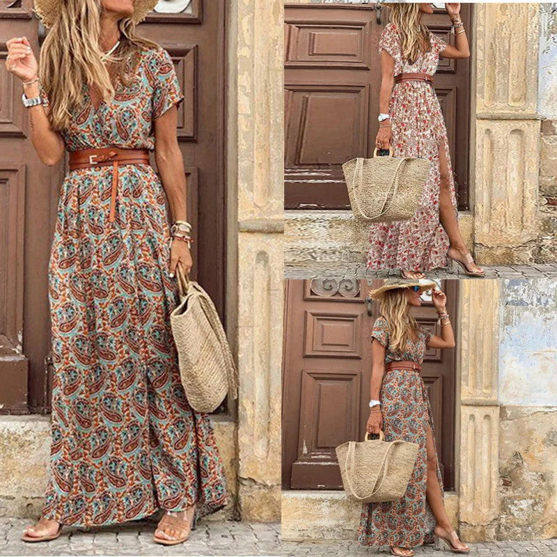 Bohemian style Printed long Dress