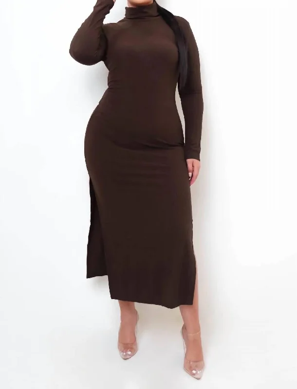 Plus Size Easy On Me Maxi Dress In Brown