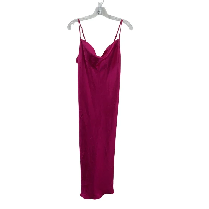 Vintage USA Women's Bebe Satin Pink Slip Dress Long Polyester Size S Preowned